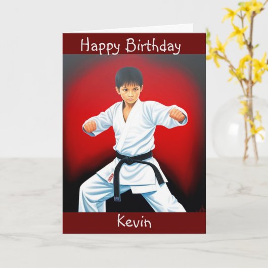 Karate Boy Birthday Karte (Gelbe Blume)