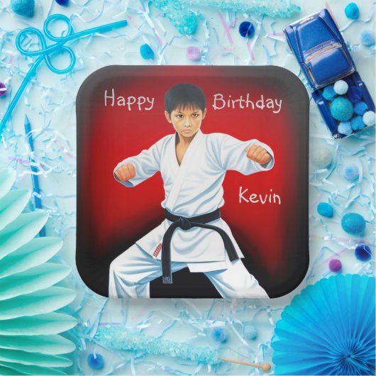 Karate Boy Birthday Pappteller (Party)