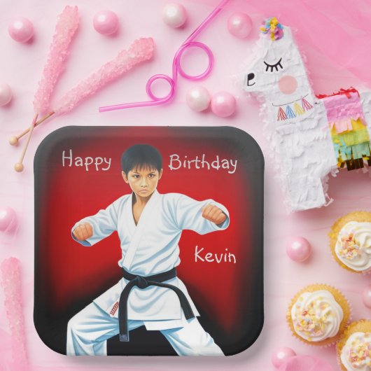 Karate Boy Birthday Pappteller (Party)