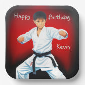 Karate Boy Birthday Pappteller (Vorderseite)