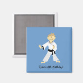 KARATE Boy Blackbelt Birthday Gefallen Magnet (Vorderseite/Rückseite)