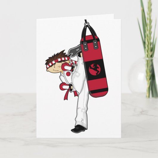 Karate Boy Greeting Card Karte (Vorderseite)