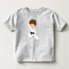 Karate Boy, Niedlicher Junge, Schwarzgürtel, braun Kleinkind T-shirt