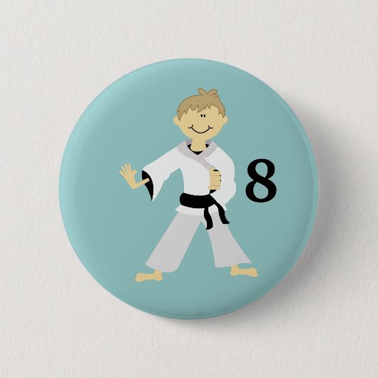 KARATE BOY Personalisiert Birthday Button (Vorderseite)