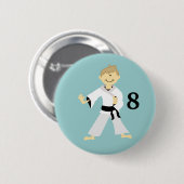 KARATE BOY Personalisiert Birthday Button (Vorne & Hinten)