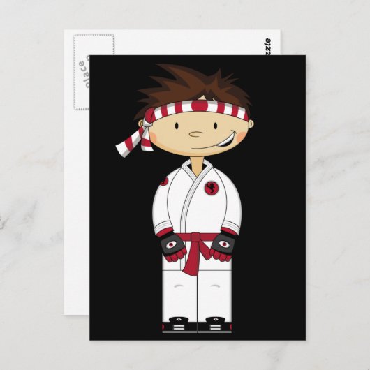 Karate Boy Postcard Postkarte (Vorne/Hinten)