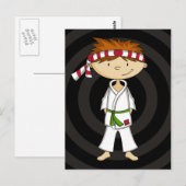 Karate Boy Postcard Postkarte (Vorne/Hinten)