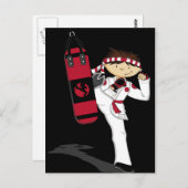 Karate Boy Postcard Postkarte (Vorne/Hinten)