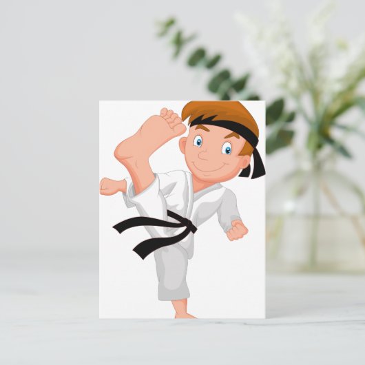 KARATE BOY POSTKARTE (Stehend Vorderseite)
