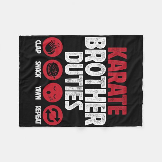 Karate Brother Duties Karate Bro Fleecedecke (Vorderseite (Horizontal))