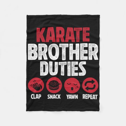 Karate Brother Duties Karate Bro Fleecedecke (Vorderseite)