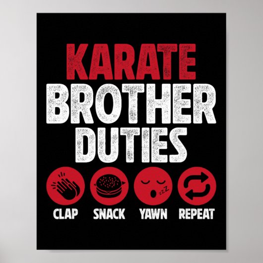 Karate Brother Duties Karate Bro Poster (Vorne)