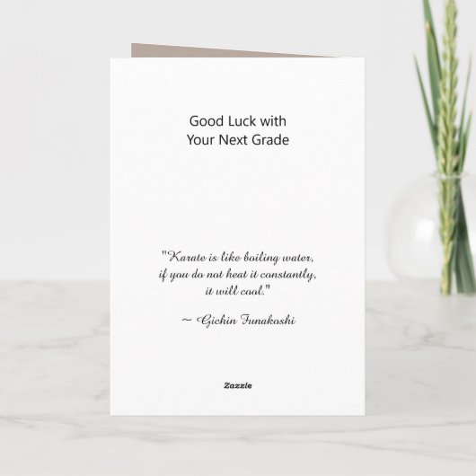 Karate Brown Belt Werbeaktion Glückwunschkarte Dankeskarte (Rückseite)