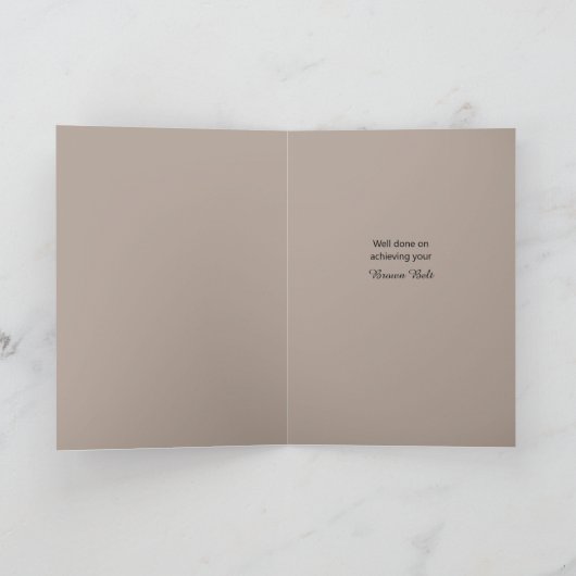 Karate Brown Belt Werbeaktion Glückwunschkarte Dankeskarte (Innenseite)