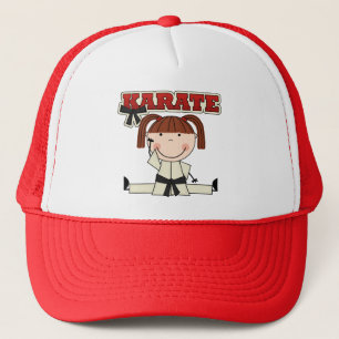 KARATE - brünette Mädchen-T - Shirts und Geschen Truckerkappe