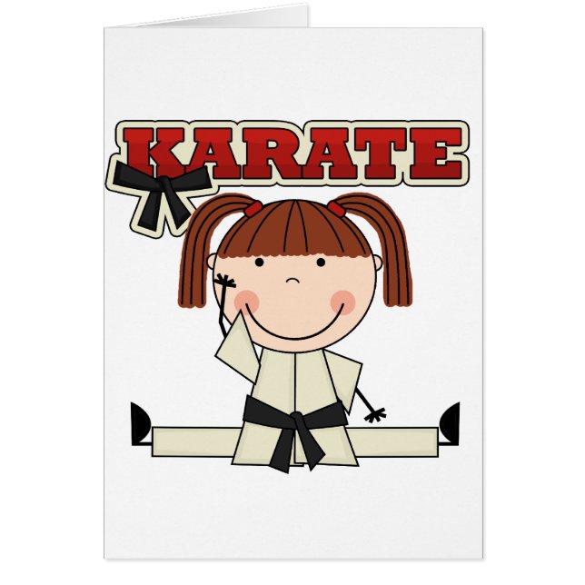 KARATE - brünette Mädchen-T - Shirts und Geschenke (Vorne)