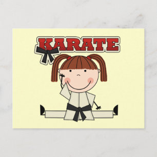 KARATE - Brünette T - Shirt und Geschenke für Mädc Postkarte