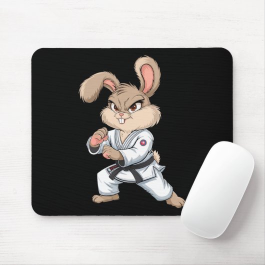 Karate Bunny Martial Arts Rabbit Funny für Kinder Mousepad (Mit Mouse)