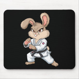 Karate Bunny Martial Arts Rabbit Funny für Kinder Mousepad