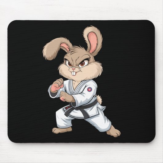 Karate Bunny Martial Arts Rabbit Funny für Kinder Mousepad (Vorne)