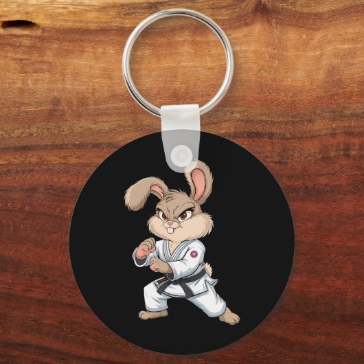 Karate Bunny Martial Arts Rabbit Funny für Kinder  Schlüsselanhänger (Vorderseite)