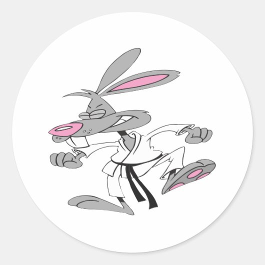 Karate-Bunny Runder Aufkleber (Vorderseite)