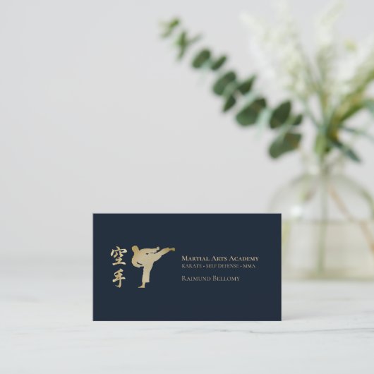 Karate Business Card Visitenkarte (Stehend Vorderseite)