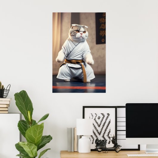 Karate Cat 82 Poster (Heimbüro)