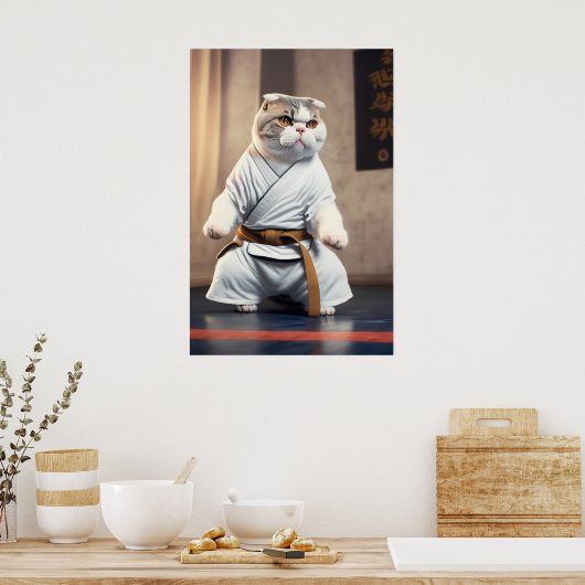 Karate Cat 82 Poster (Küche)