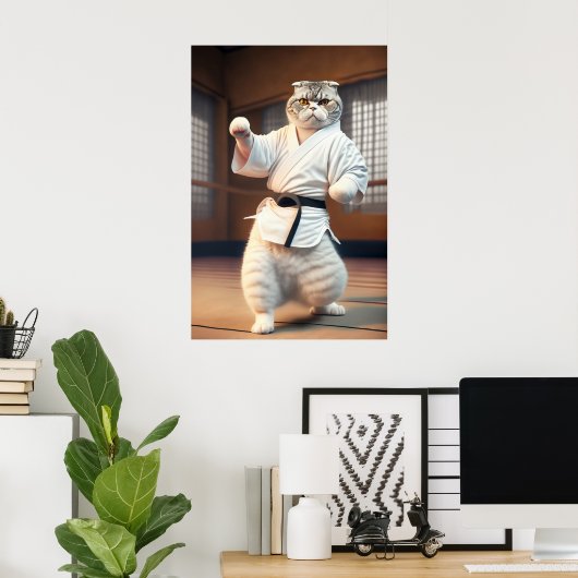 Karate Cat 89 Poster (Heimbüro)