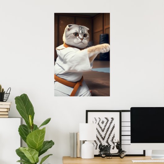 Karate Cat 90 Poster (Heimbüro)
