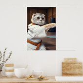 Karate Cat 90 Poster (Küche)
