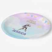 Karate Cat Birthday Party Party Taekwondo Pappteller (Schrägansicht)