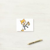 Karate Cat Cartoon Funny Post-it Klebezettel (Auf Schreibtisch)