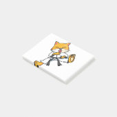 Karate Cat Cartoon Funny Post-it Klebezettel (angewinkelt)