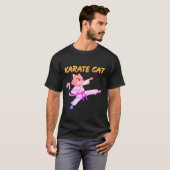Karate Cat Cartoon T - Shirt Design | Dynamische M (Vorne ganz)