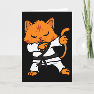 Karate Cat Dab Dance Martial Arts Dabbing Comt Spa Karte