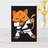 Karate Cat Dab Dance Martial Arts Dabbing Comt Spa Karte (Gelbe Blume)