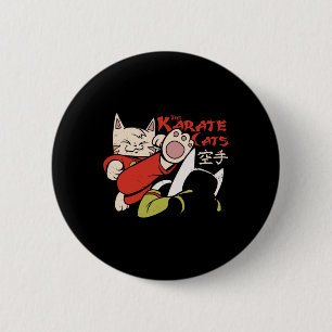 Karate Cat für Männer Frauen Kinder Button