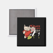 Karate Cat für Männer Frauen Kinder Magnet (Vorderseite/Rückseite)