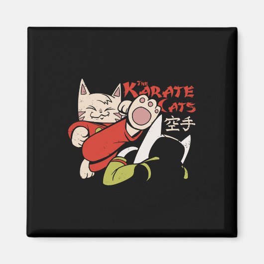 Karate Cat für Männer Frauen Kinder Magnet (Vorne)