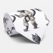 Karate Cat Neck Tie Krawatte (Gerollt)