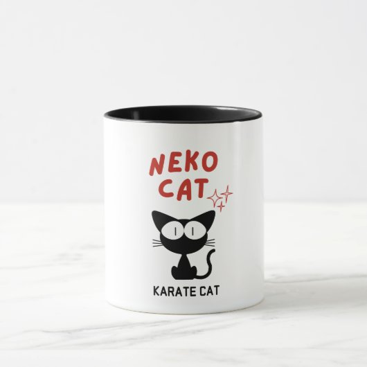KARATE CAT SCHWARZ CAT NEKO TASSE (Zentrum)