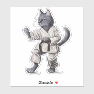 Karate Cat Sticker