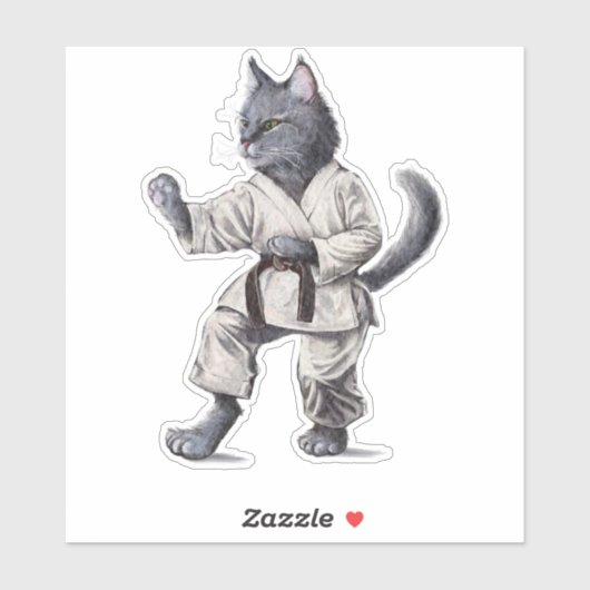 Karate Cat Sticker (Blatt)