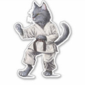 Karate Cat Sticker (Vorderseite)