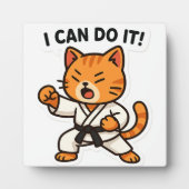 Karate Cat Sticker Fotoplatte (Vorderseite)