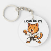 Karate Cat Sticker Schlüsselanhänger (Vorderseite)
