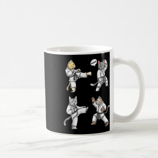 Karate Cats Martial Art Training Black Belt Taekwo Kaffeetasse (Rechts)