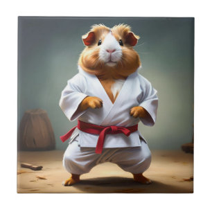 **"Karate-Champion: Das furchtlose Meerschweinchen Fliese